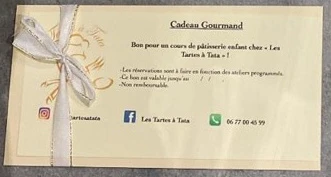 Bon cadeau pour un cours de pâtisserie enfant Les Tartes à Tata